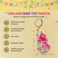 thumbnail image 6 of Bird Toy Unicorn Shape Pinata Fetch-It Pets Foraging Bird Chewing Toy - Medium to Large Sized Birds Decor African Grey Ringneck Conure Quaker Calque Pionus Cockatiel Senegal Parrot (9.5x7.5x2.5 Inch), 6 of 7