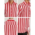 thumbnail image 6 of INSPIRE CHIC Men's Shirts Vertical Striped Long Sleeve Button Up Regular Fit Casual Shirt L Red White, 6 of 7
