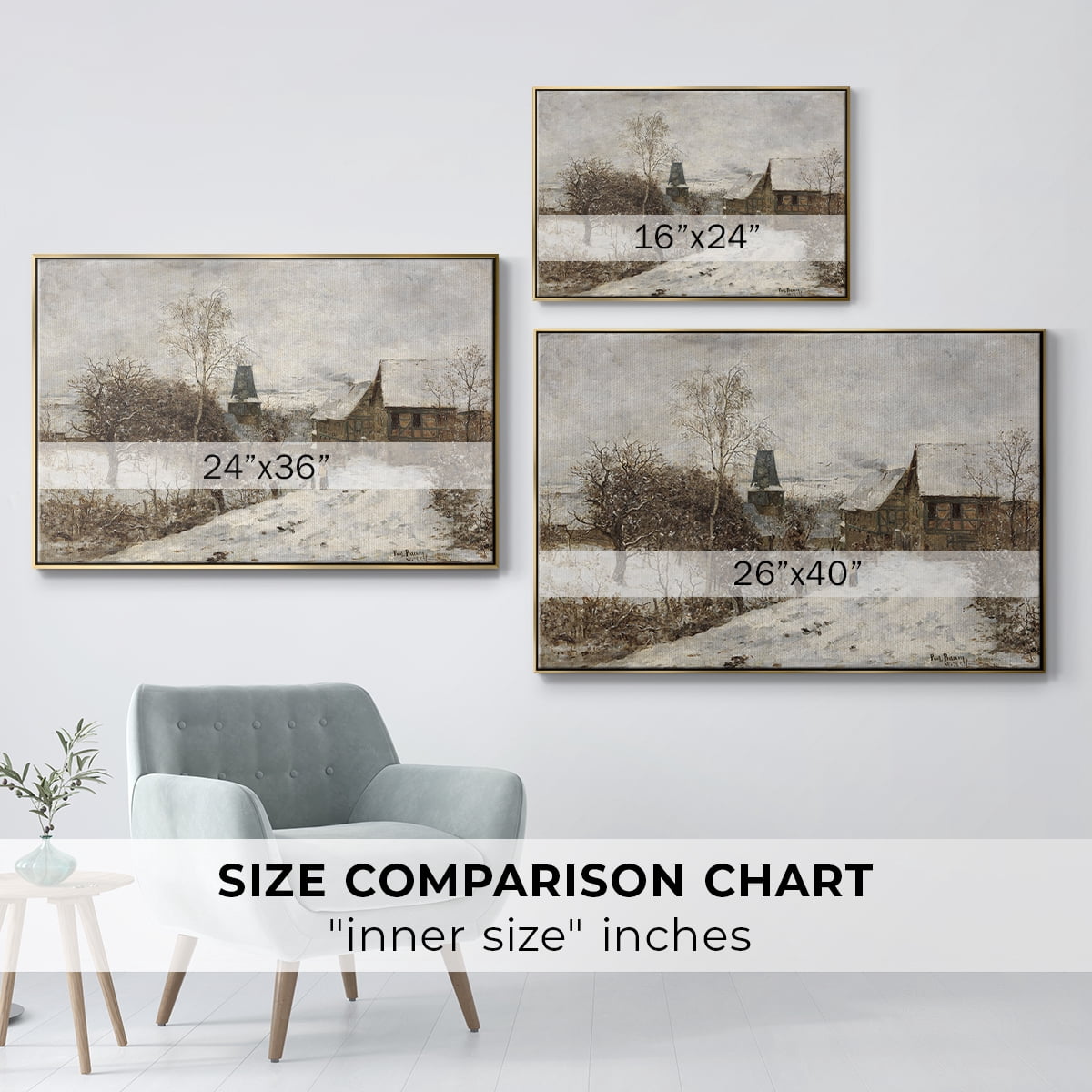 Vintage Landscape-CCLXXXVI By Wexford Home Framed in Gold Wood Gallery Wrapped Canvas 25 in. x 37 in.