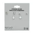 thumbnail image 2 of Brilliance Fine Jewelry Opal and CZ Sterling Silver Trio Earrings, 2 of 3