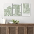 thumbnail image 3 of Wall26 Canvas Wall Art Set of 3 Sage Green Stripe Polygon Pattern Collage Abstract Geometric Prints Illustrations Decorative Bohemian Multicolor Home Wall Decora - Unframed 24"x36"x3, 3 of 5