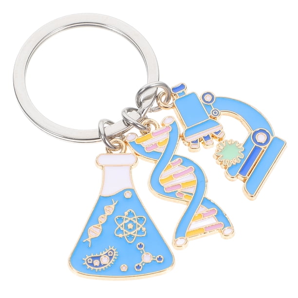 Llavero de ciencia, llavero de profesor de ciencias, llavero de técnico de laboratorio, llavero de ADN, llavero de científico, físico, químico, joyería, dije para bolso o mochila