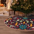 thumbnail image 6 of Daiia Colorful Mexican2 Drawing Merry Christmas Tree Skirt , Xmas Large Lace-up Tree Skirt, Santa Snowflakes Rustic Home Decorations New Year Party Farmhouse Decor-30", 6 of 7