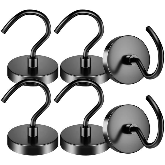 VNDUEEY 6 Pack 110 Lbs Heavy Duty Magnetic Hooks Neodymium Magnet Hook for Hanging, Strong Magnetic Hooks, Rust Proof Magnets with Hooks for Classroom, Toolbox, Cruise, Grill, Coat and Storage