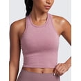thumbnail image 2 of CRZ YOGA Womens Ribbed Longline Sports Bra Racerback Padded Slim Fit Crop Tank Top with Built in Pads, 2 of 5
