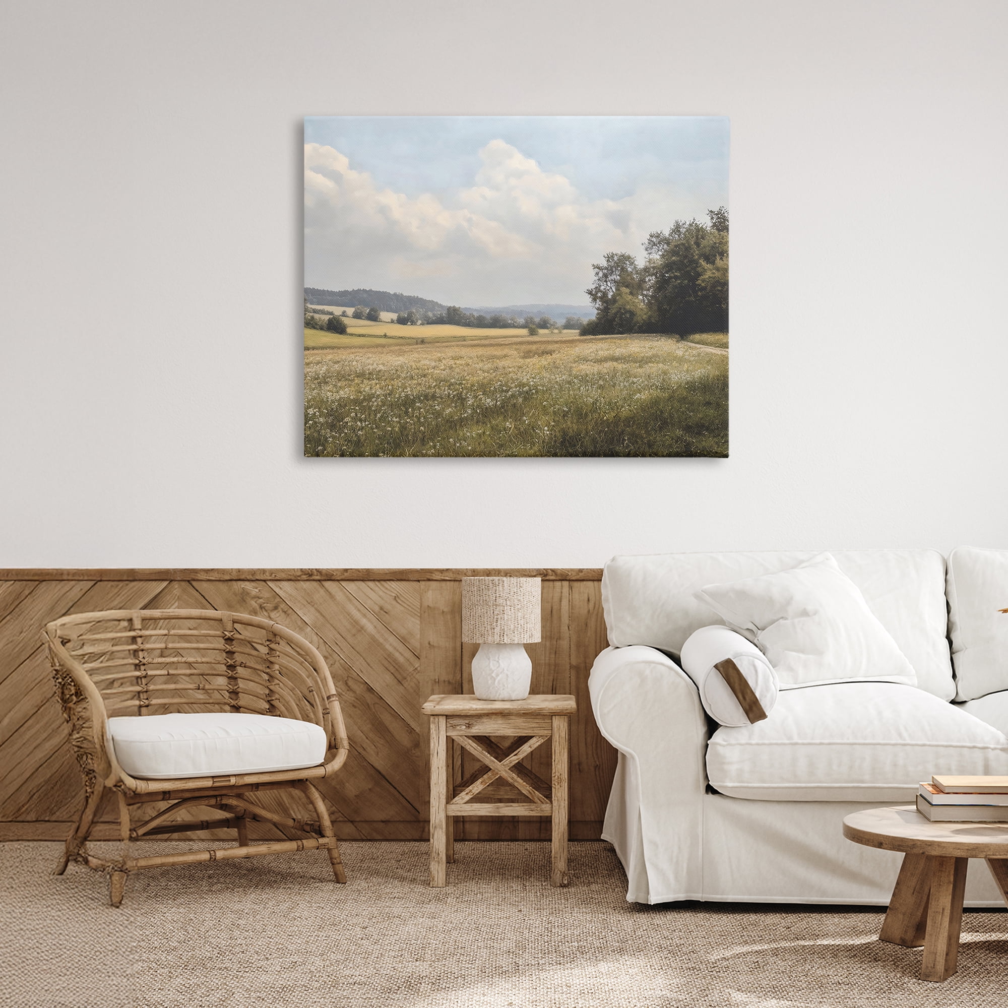 Stupell Industries Summer Landscape Cloudy Meadow Canvas Wall Art, design by Franklyn Gregory