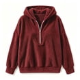 thumbnail image 5 of ClodeEU Women's Half Zip Hooded Reversible Fleece Long Sleeve Sweatshirt ,Casual Pullover Top ,Women's Plus S, 5 of 5