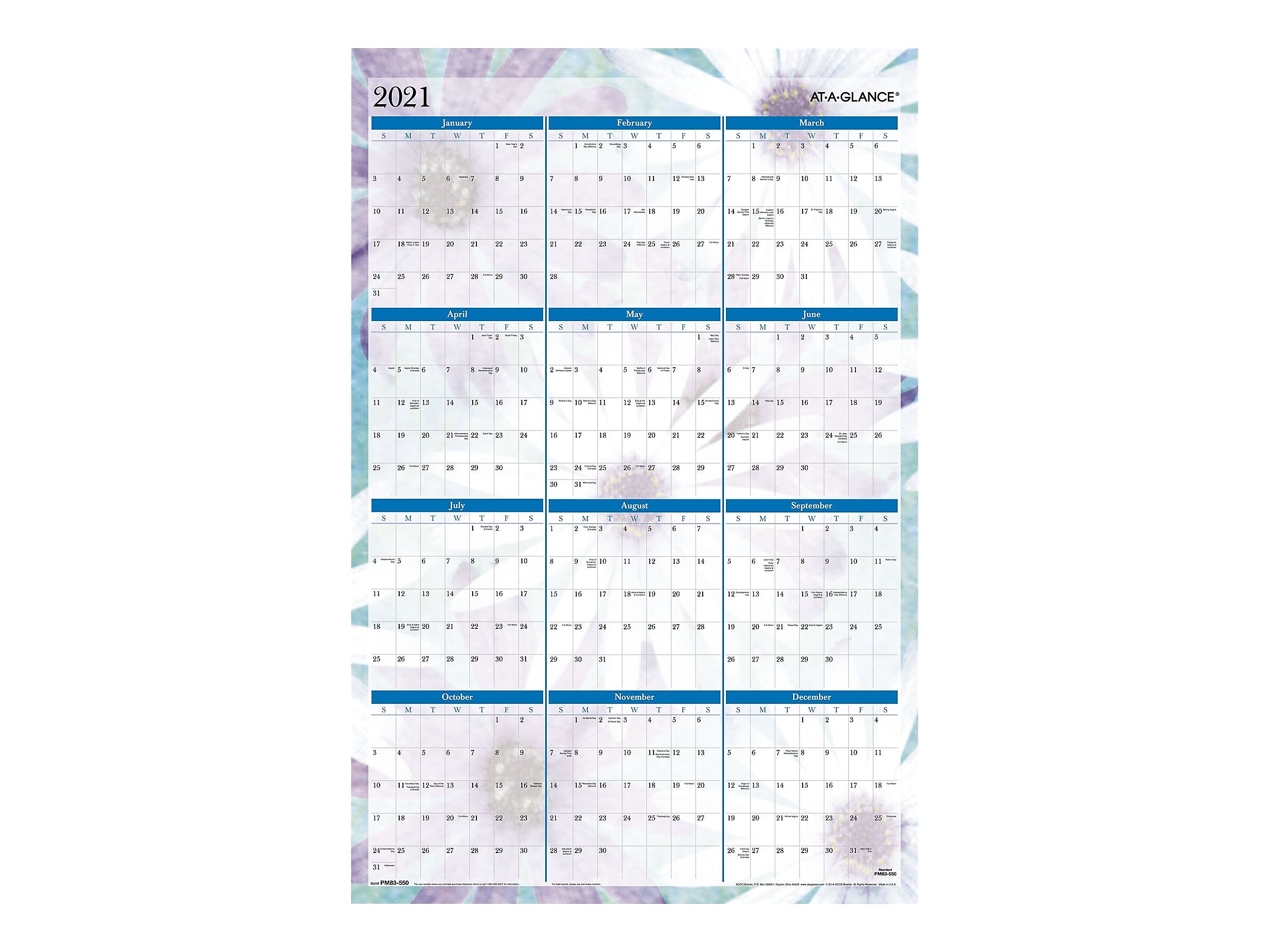 Blue Sky 2021 36 X 24 Wall Calendar Dreams Blue Purple PM8355021 