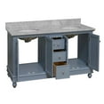 thumbnail image 4 of Bella 60" Double Bathroom Vanity with Powder Blue Cabinet and Carrara Marble Top, 4 of 6