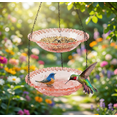 thumbnail image 6 of Solar Cascade Hanging Bird Bath Fountain, 2026 Solar Powered Cascading Outdoor Water Fountainwith Solars Pump & Glass Bowl, Decorative Garden Yard Patio Bird Bath Fountain (Pink Double-Tier), 6 of 7