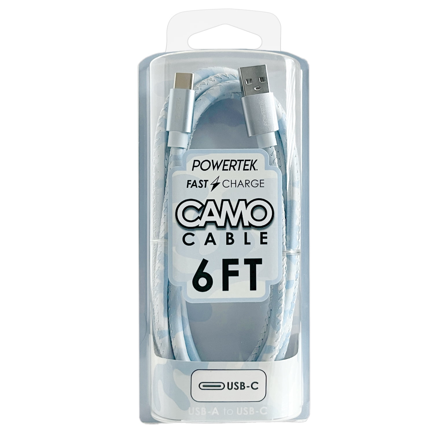 Liquipel Powertek 6ft USB A to USB C Cable, Blue