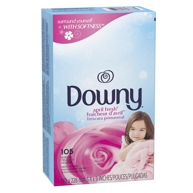 Downy, Fabric Softener Dryer Sheets, April Fresh, 105 Count, White