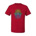 thumbnail image 2 of Wild Bobby, Colorful Rainbow Hamsa Symbol Spiritual Yoga, Pop Culture, Men Graphic Tees, Red, 4XL, 2 of 3