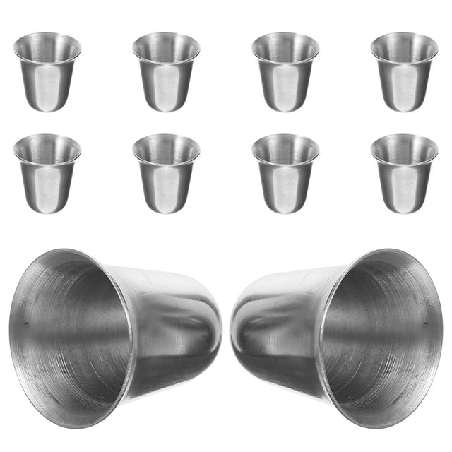 MesaSe 10 Pcs Communion Cups Stainless Cup Religious Drinking Cups Chalice Portable Stainless Steel