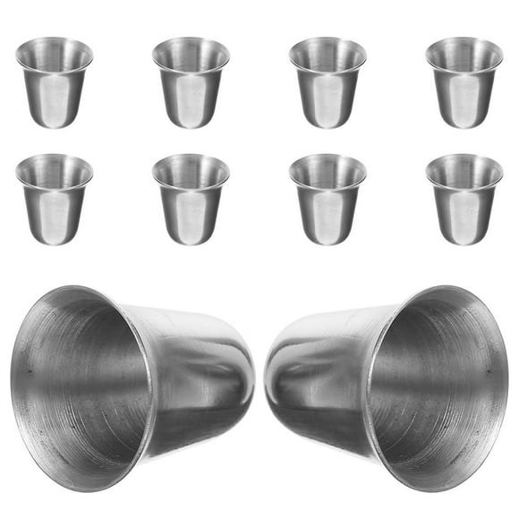 HLONK 10 Pcs Communion Cups Stainless Cup Religious Drinking Cups Chalice Portable Stainless Steel