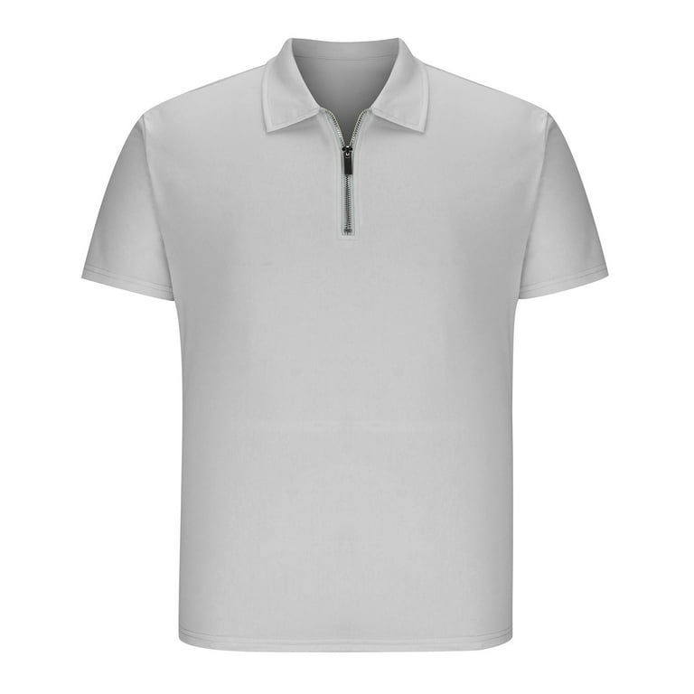 YYDGH Mens Zipper Polo Shirt Knit Casual Quarter Zip Tee YYDGH Mens Zipper Polo Shirt Knit Casual Quarter Zip Tee