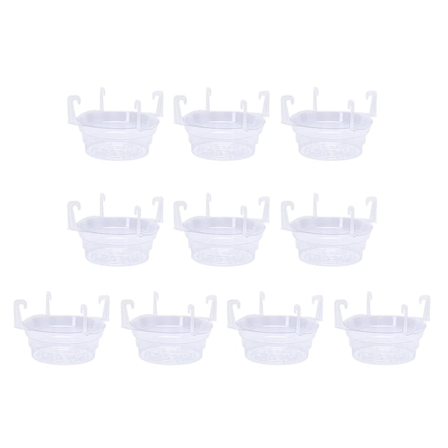 Limorve 10Pcs Flower Pot Bottom Bracket Drip Tray Moisture Prevention Integrated Hook Design Transparent Plastic Tray 8Inch