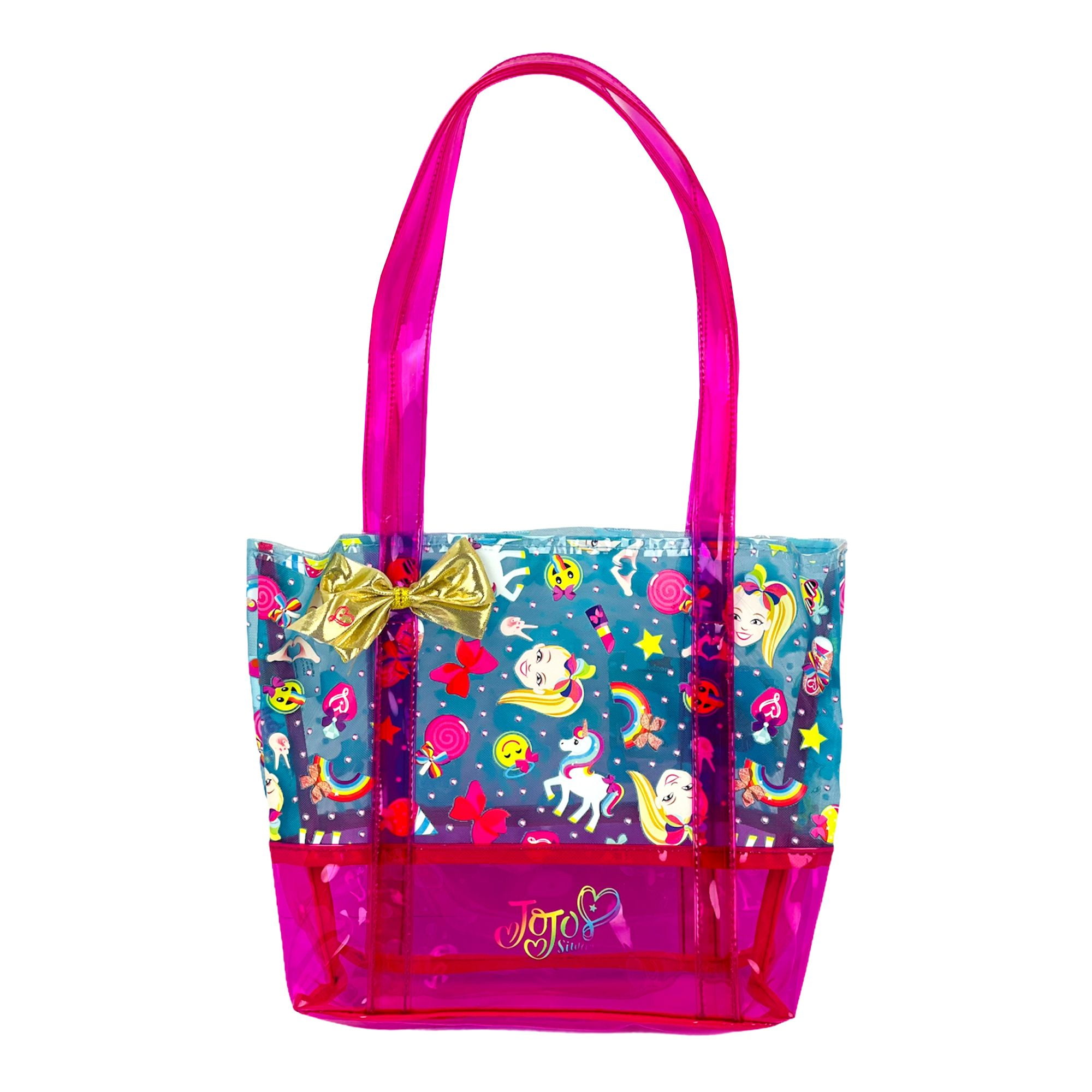 Nickelodeon JoJo Siwa Tote Beach Bag for Girls with Gold Metallic Bow