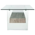 thumbnail image 4 of SAFAVIEH Kayley Retro 2 Tier Glass Coffee Table, Grey Oak, 4 of 9