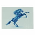 thumbnail image 1 of Horses Cutting Board, Gallop Animal Motif Rearing up Blazing Devilish Moving Freely Theme Print, Decorative Tempered Glass Cutting and Serving Board, Small Size, Dark Blue and White, by Ambesonne, 1 of 1