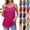 #1Hot Pink, variant on Byworldtasic Women's Tunic Spaghetti Strap Sleeveless Top Loose Round Neck Dressy Cami Shirts