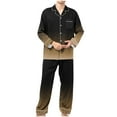thumbnail image 2 of Donemore Men's Custom Printed Pajama Set Button-Up Lapel Collar Gradient Long Sleeve with Pockets, 2 of 9