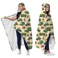 thumbnail image 2 of Wearable Blanket,Cartoon Tractors Barns Beige Pattern Hooded Wearable Flannel Blanket for Adults & Teens,Winter Poncho Shawl Wrap Cape Cozy Anti-Pill,60"x80", 2 of 5