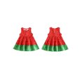 thumbnail image 2 of RUINIXCW Toddler Baby Girl Watermelon Summer Beach Holiday Dress Infant Baby Girls Tank dress Sleeveless Ruffled Tiered A-line Dress, 2 of 8