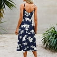 thumbnail image 3 of TIHLMK Women Dresses Summer Women's Fashion V-Neck Sleeveless Printed Print Mid Claf Dresses +Belt, 3 of 8