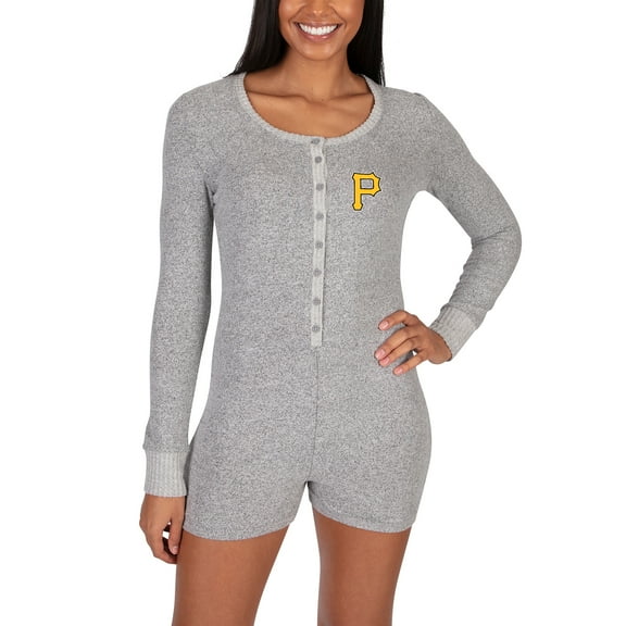 Women's Concepts Sport Gray Pittsburgh Pirates Venture Sweater Romper