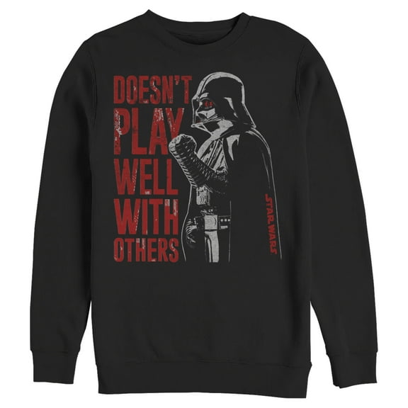 Men's Star Wars Darth Vader Doesn't Play Well  Sweatshirt Black Small
