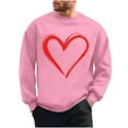 thumbnail image 4 of TaTaai Men's Valentine Heart Print Long Sleeve Round Neck Pullover, Valentine's Day Gift, Casual Sports Activewear Top Gift, 4 of 6