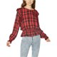 thumbnail image 1 of Blusa Campesina Sanctuary Clothing Millie Ruffle para mujer, rojo, pequeño, 1 of 1