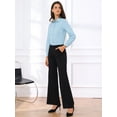 thumbnail image 4 of DARING DIVA Button Down Bodysuit Blouse  Casual Top XS Light Blue, 4 of 5