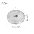 thumbnail image 2 of M10 Thread 50mm Diameter Round Shape Aluminum Disc Hardware 8pack Aluminum Circle Disc Glass Top Adapter for Glass Table, 2 of 5