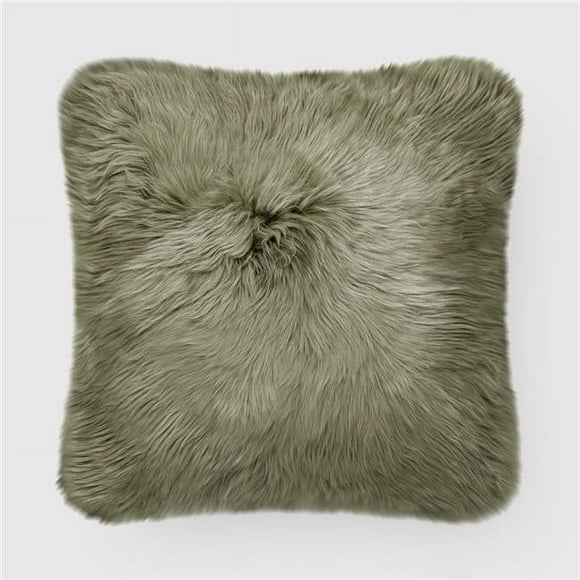 MODERN SHEEPSKIN 22'X22' PILLOW, SAGE GREEN