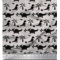 thumbnail image 1 of Soimoi Poly Georgette Fabric Dot,Tree & Dinosaur Jungle Print Fabric by the Yard 42 Inch Wide, 1 of 3
