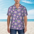 thumbnail image 2 of Fuzoiu Daisies Flowers Print Hawaiian Shirt for Men, Summer Beach Casual Short Sleeve Button Down Shirts, Men’s Beach Summer Shirts with Pocket,Medium, 2 of 7