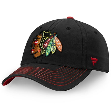 Men's Fanatics Black Chicago Blackhawks Iconic II Fundamental Adjustable Hat