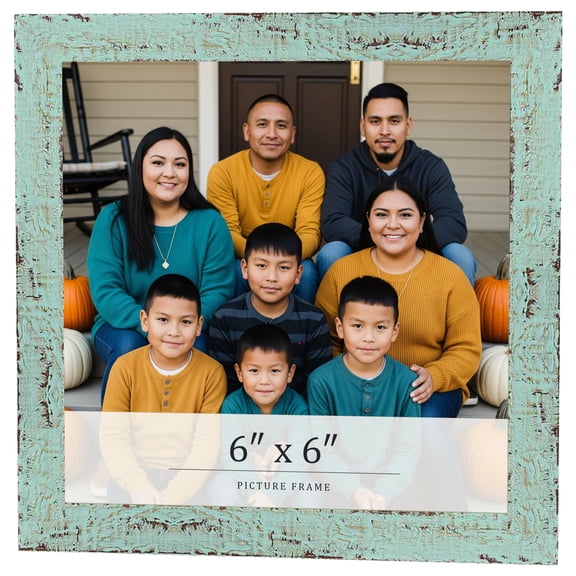 6x6 Frame Green Solid Wood Picture Frame Width 1.125 Inches | Interior Frame Depth 0.5 Inches |