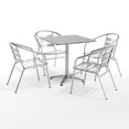 thumbnail image 3 of Flash Furniture 27.5'' Square Aluminum Indoor-Outdoor Table Set with 4 Slat Back Chairs, 3 of 14