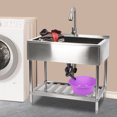thumbnail image 4 of High-Temperature Resistant Sink with Elevated Bottom & Adjustable Feet, Stainless Steel Kitchen Sink, Stainless Steel Laundry Sink, Stainless Steel Sink with Faucet, for Gardens, and Home Use, 4 of 20