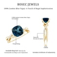 thumbnail image 6 of Rosec Jewels Crossover Shank Engagement Ring with London Blue Topaz and Diamond, 18K Yellow Gold, US 8.50, 6 of 7