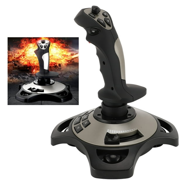 Joystick De Vuelo Para PC, Control De Simulador De Vuelo Instalación Fácil Profesional 12 Botones Programables Función De Vibración Agarre Ergonómico Para PC Para Computadora