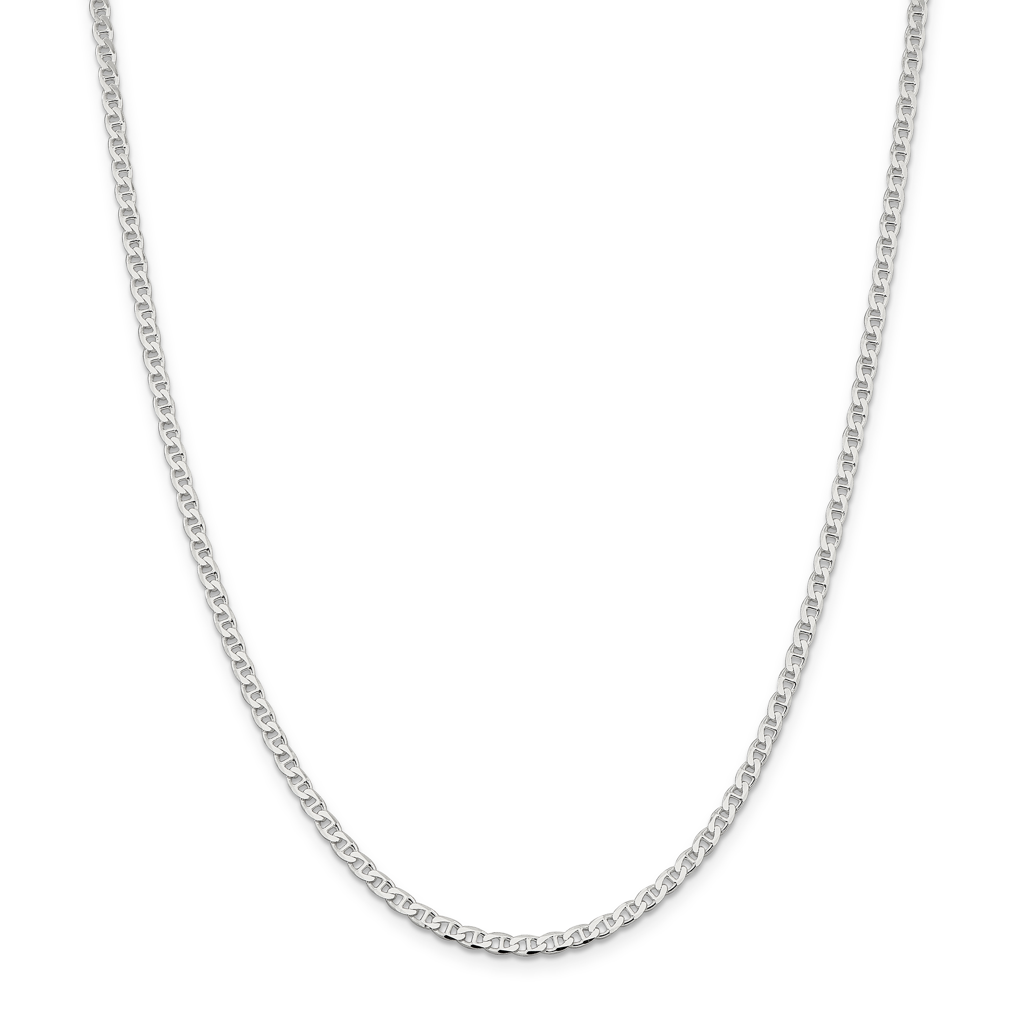 Flat Cuban Link Anchor Chain Necklace 