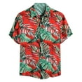 thumbnail image 1 of Leutsin Men Short-Sleeved Printed Color Buttons Cardigan Casual Shirt Tops, 1 of 3