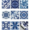 thumbnail image 1 of 36 pegatinas de azulejos con relieve azul, autoadhesivas, estilo mosaico, extraíbles, para pared, 1 of 9