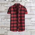thumbnail image 2 of Breezora Men's Button Down Shirt Casual Short Sleeve Classic Lapel Collar Regular Fit Lightweight Summer Beach Vacation Tops XXXXXL Size Watermelon Red, 2 of 3