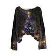 thumbnail image 3 of Aofany Merry Christmas Shirts for Women T-Shirt Crewneck Long Sleeve Tee Xmas Holiday Pullover Top, 3 of 3