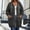 Dark Gray women's hooded shacket a1, variant on Women's Plus Size Solid Hooded Shacket Fall Winter Zip Front Casual Outwear Long Sleeve Cozy Jacket With Pockets Outerwear Coat, Black L